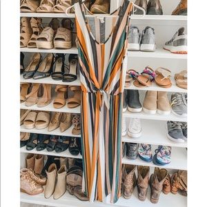 Striped cropped jumpsuit